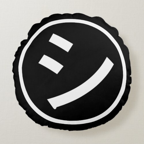  Shi Kana Katakana Smiling Emoji  Emoticon Round Pillow