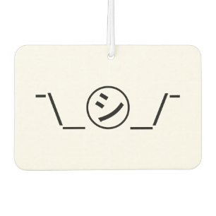 Shi Kana Shrug Emoticon ¯\_㋛_/¯ Japanese Kaomoji Air Freshener