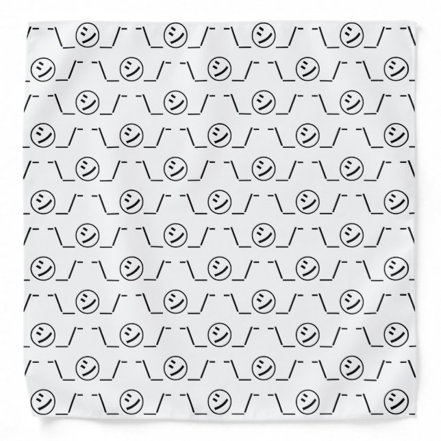 Shi Kana Shrug Emoticon ¯\_㋛_/¯ Japanese Kaomoji Bandana (Front)