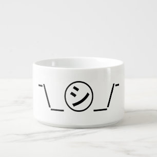 Shi Kana Shrug Emoticon ¯\_㋛_/¯ Japanese Kaomoji Bowl