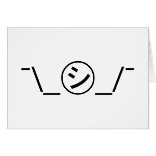 Shi Kana Shrug Emoticon ¯\_㋛_/¯ Japanese Kaomoji Cards