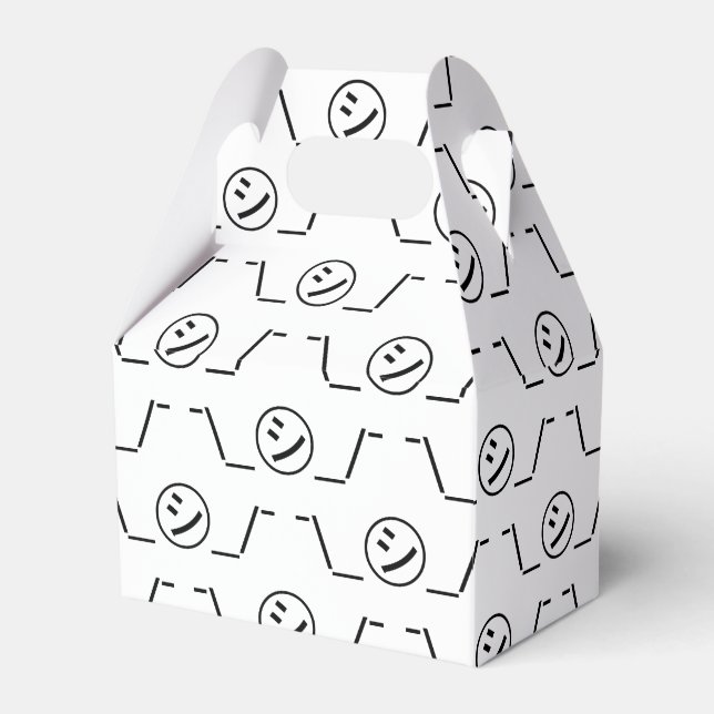 Shi Kana Shrug Emoticon ¯\_㋛_/¯ Japanese Kaomoji Favor Boxes (Front Side)