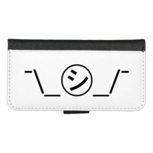 Shi Kana Shrug Emoticon ¯\_㋛_/¯ Japanese Kaomoji iPhone 8/7 Wallet Case