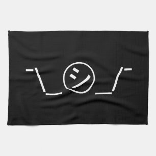 Shi Kana Shrug Emoticon ¯\_㋛_/¯ Japanese Kaomoji Kitchen Towel