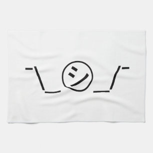 Shi Kana Shrug Emoticon ¯\_㋛_/¯ Japanese Kaomoji Kitchen Towel