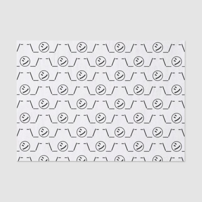 Shi Kana Shrug Emoticon ¯\_㋛_/¯ Japanese Kaomoji Tissue Paper (Front)