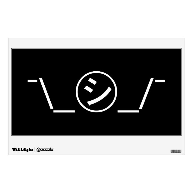 Shi Kana Shrug Emoticon ¯\_㋛_/¯ Japanese Kaomoji Wall Decal (Front)