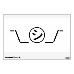 Shi Kana Shrug Emoticon ¯\_㋛_/¯ Japanese Kaomoji Wall Decal