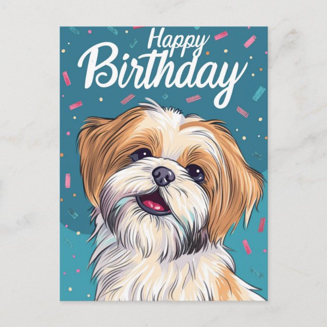 Shi Tzu Birthday  Postcard (Front)