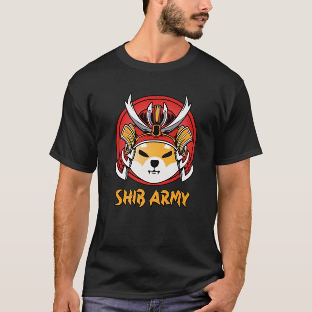 SHIB Army Shiba Inu Token Samuari Shiba Crypto Dog T-Shirt (Front)
