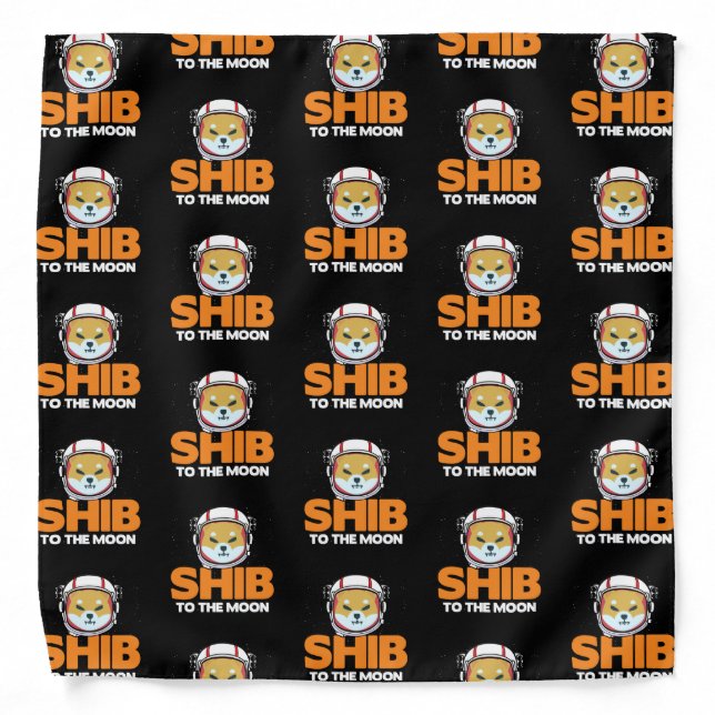 Shib Token Shiba Inu Crypto Meme Coin Moon Dog Bandana (Front)