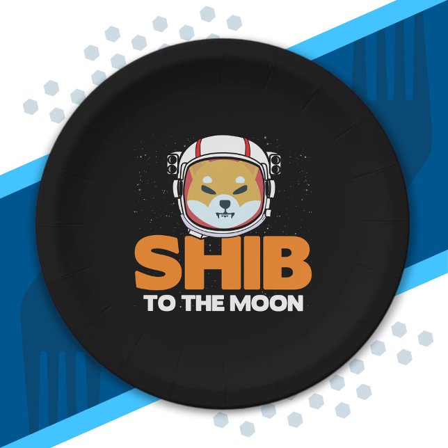 Shib Token Shiba Inu Crypto Meme Coin Moon Dog Paper Plates (Creator Uploaded)