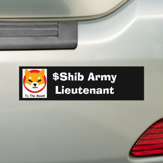 SHIBA ARMY: Lieutenant Bumper Sticker (On Car)