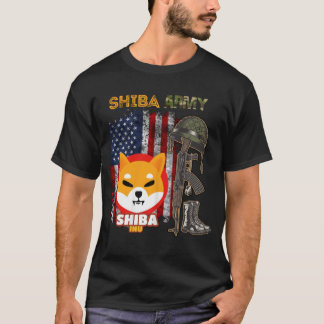 Shiba army, Shiba Inu coin with american flag T-Shirt