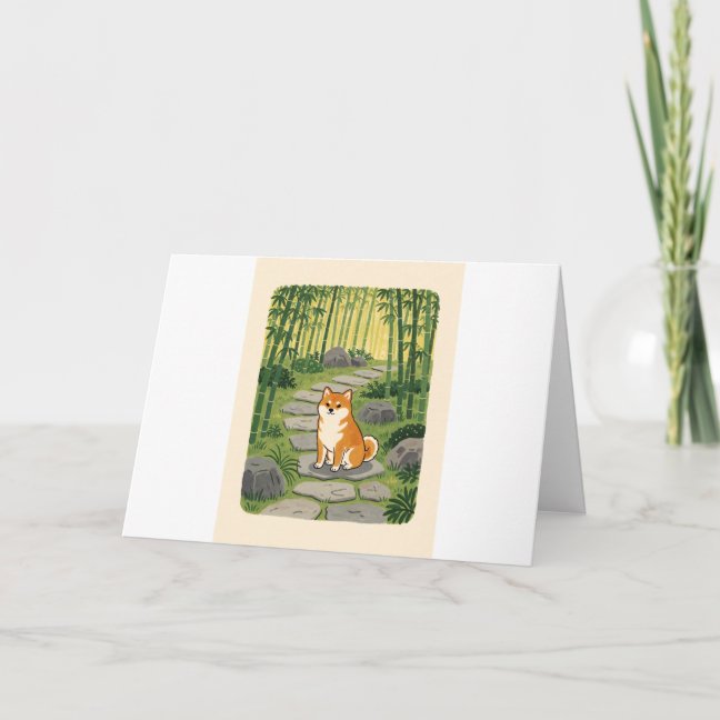 Shiba Bamboo Garden Path Greeting Card