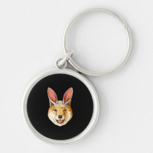 Shiba dog with easter bunny ears shiba dog gift keychain