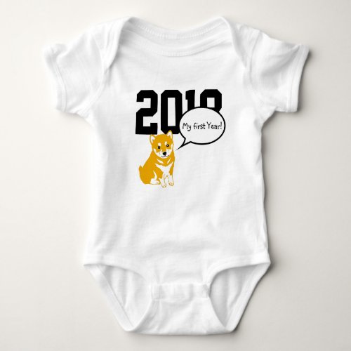 Shiba Dog Year custom year W Baby Bodysuit