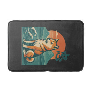 Shiba Dreams at Dusk Bath Mat