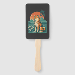 Shiba Dreams at Dusk Hand Fan