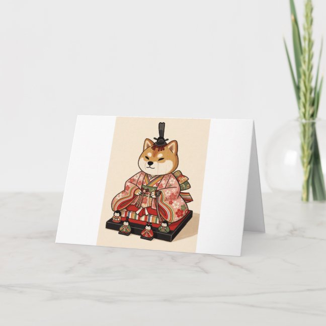 Shiba Hina Doll Festival Greeting Card