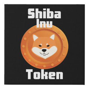 Shiba Ina Token Crypto Face Canvas Art