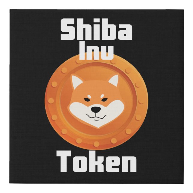 Shiba Ina Token Crypto Face Canvas Art (Front)