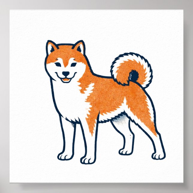 Shiba Inu ー Standing Poster (Front)