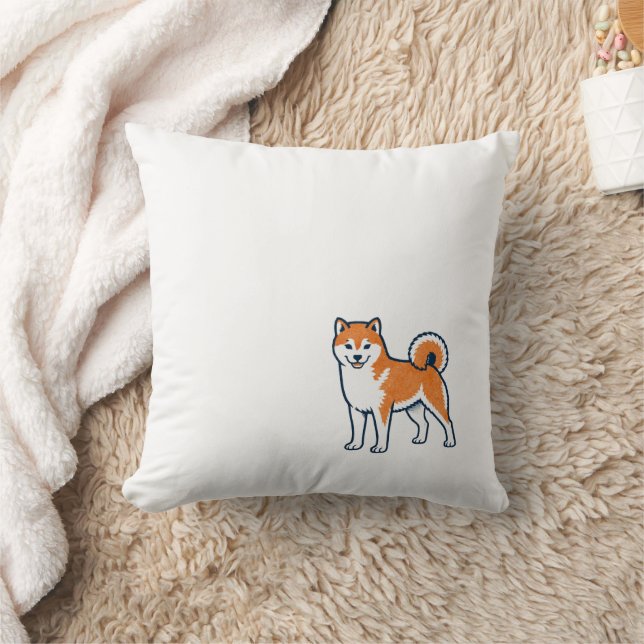 Shiba Inu ー Standing Throw Pillow (Blanket)