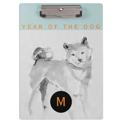 Shiba Inu 3 Painting Chinese Dog Year Monogram Cb Clipboard