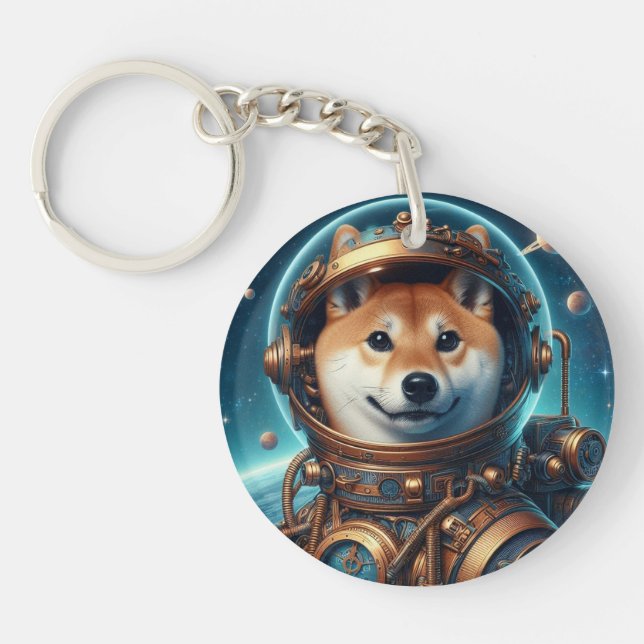 Shiba Inu Astronaut Keychain (Front)