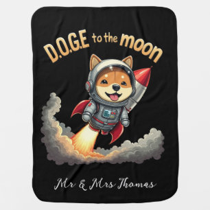 Shiba Inu Astronaut Space Graphic "To The Moon"  Baby Blanket