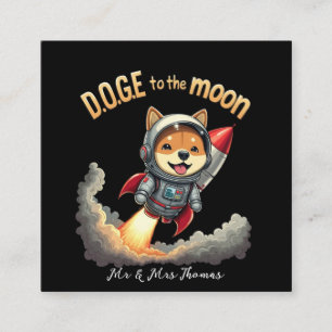 Shiba Inu Astronaut Space Graphic "To The Moon"  Square Business Card