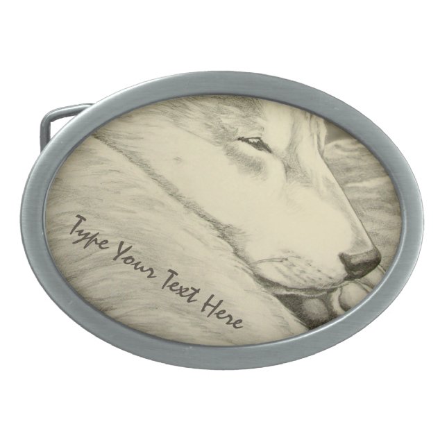 Shiba Inu  Belt Buckle Sleeping Dog Belt Buckle (Front)