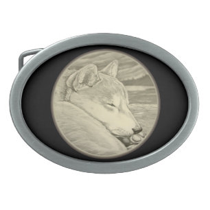 Shiba Inu  Belt Buckle Sleeping Dog Belt Buckle