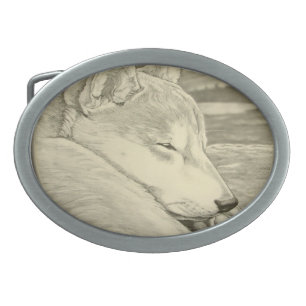 Shiba Inu Belt Buckle Sleeping Dog Belt Buckle