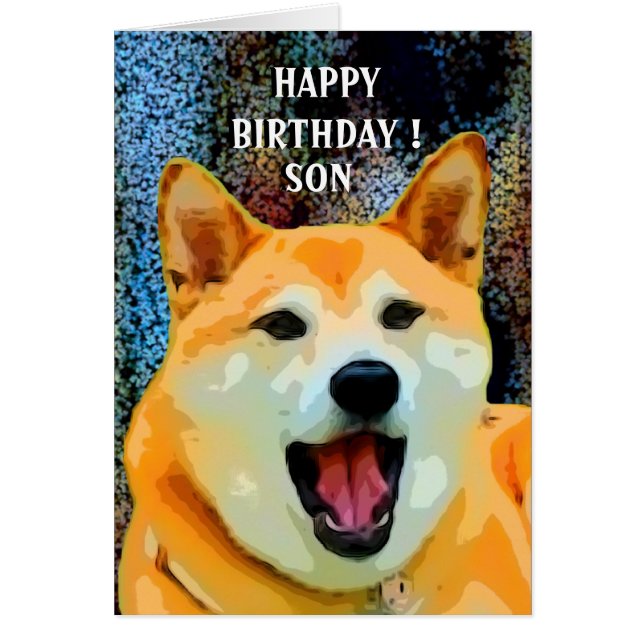 Shiba Inu Birthday Card (Front)