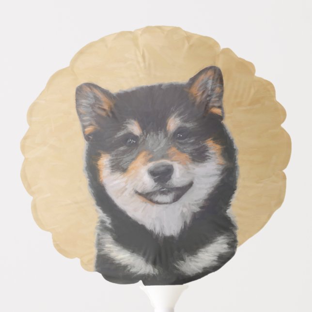 Shiba Inu (Black and Tan) Painting - Dog Art Balloon (Front)