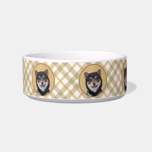 Shiba Inu Black and Tan Painting _ Dog Art Bowl