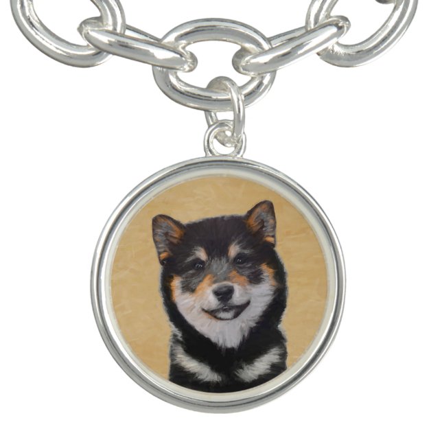 Shiba Inu (Black and Tan) Painting - Dog Art Bracelet (Design)