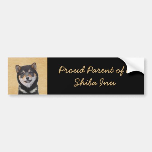 Shiba Inu Black and Tan Painting _ Dog Art Bumper Sticker
