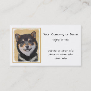 Shiba Inu (Black and Tan) Painting - Dog Art Business Card