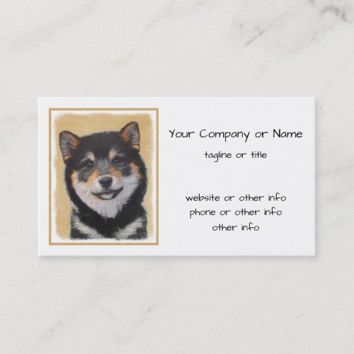 Shiba Inu Black and Tan Painting _ Dog Art Business Card