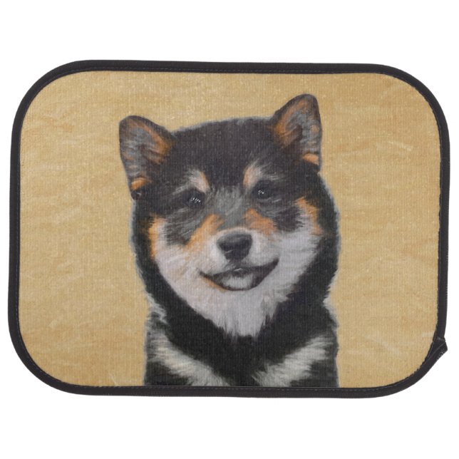 Shiba Inu (Black and Tan) Painting - Dog Art Car Floor Mat (Rear)