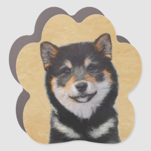 Shiba Inu (Black and Tan) Painting - Dog Art Car Magnet