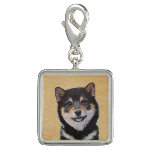 Shiba Inu Black and Tan Painting _ Dog Art Charm