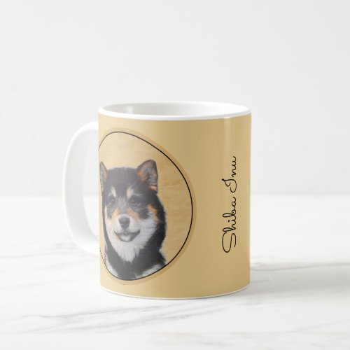 Shiba Inu Black and Tan Painting _ Dog Art Coffee Mug