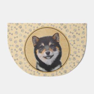 Shiba Inu (Black and Tan) Painting - Dog Art Doormat