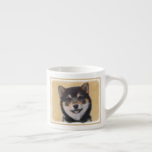 Shiba Inu Black and Tan Painting _ Dog Art Espresso Cup