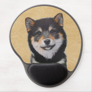 Shiba Inu (Black and Tan) Painting - Dog Art Gel Mouse Pad
