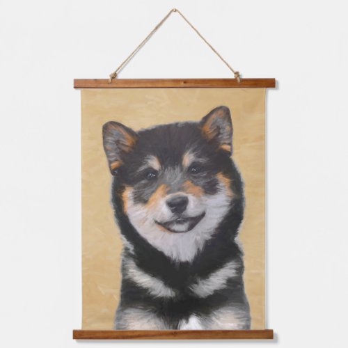 Shiba Inu Black and Tan Painting _ Dog Art Hanging Tapestry